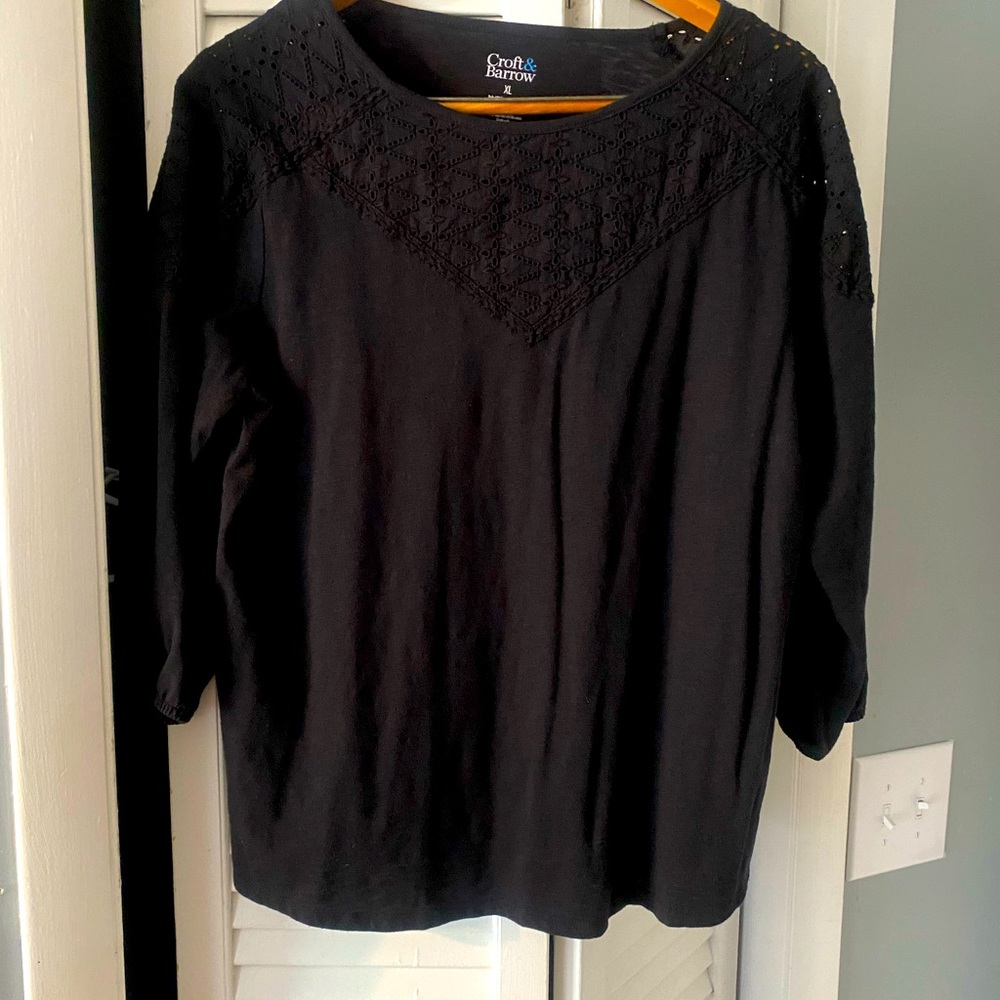 Croft & Barrow 3/4 Quarter Sleeve Top, XL